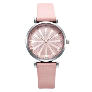 30M Water Lady's Watch Vacuum Plating with Cut-face Ribbed Lens 