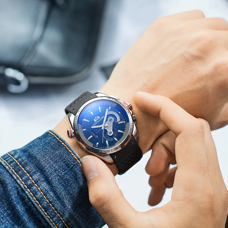 Automatic Mechanical Multifunctional Noctilucent Tape Classic Men's Watch 