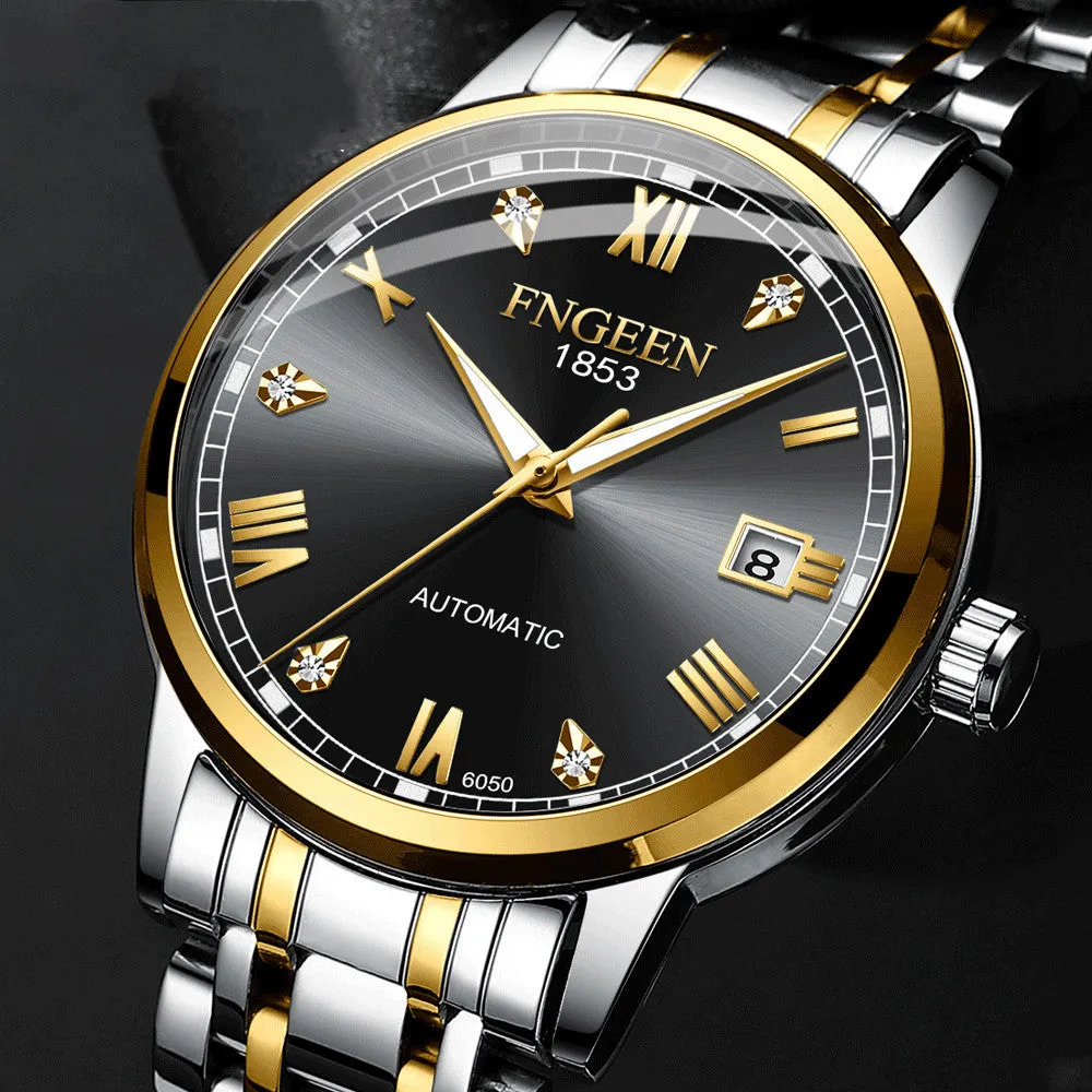 Automatic Mechanical Watch Belt Style Business Waterproof Luminous Internet Celebrity Student Fine Steel 