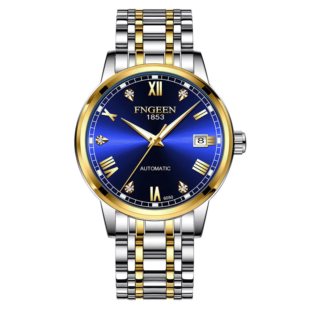 Automatic Mechanical Watch Belt Style Business Waterproof Luminous Internet Celebrity Student Fine Steel