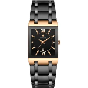 Automatic Non-mechanical Square Men's Steel Band Quartz Watch 