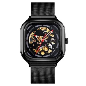 Automatic Waterproof Mechanical Watch Mesh Belt Hollow Square 