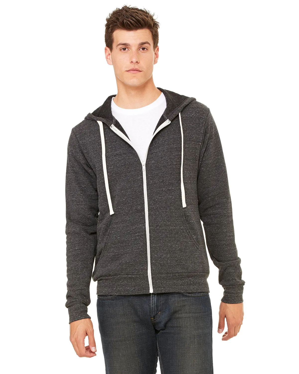 Bella   Canvas 3909 Unisex Triblend Sponge Fleece Full-Zip Hoodie