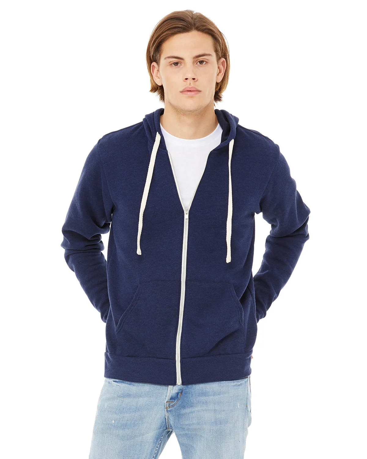 Bella   Canvas 3909 Unisex Triblend Sponge Fleece Full-Zip Hoodie