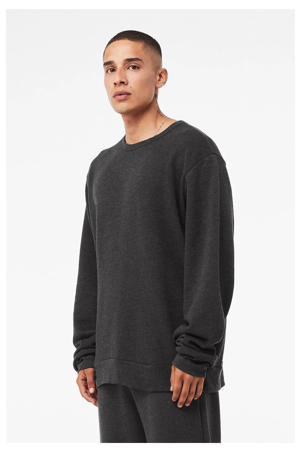 Bella   Canvas Mens Classic Crewneck Sweatshirt - Heather Dark Grey