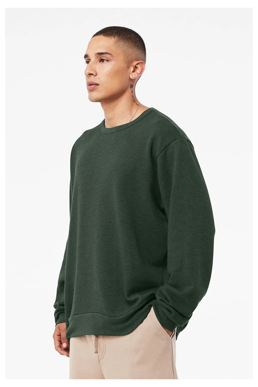 Bella   Canvas Mens Classic Crewneck Sweatshirt - Heather Forest Green