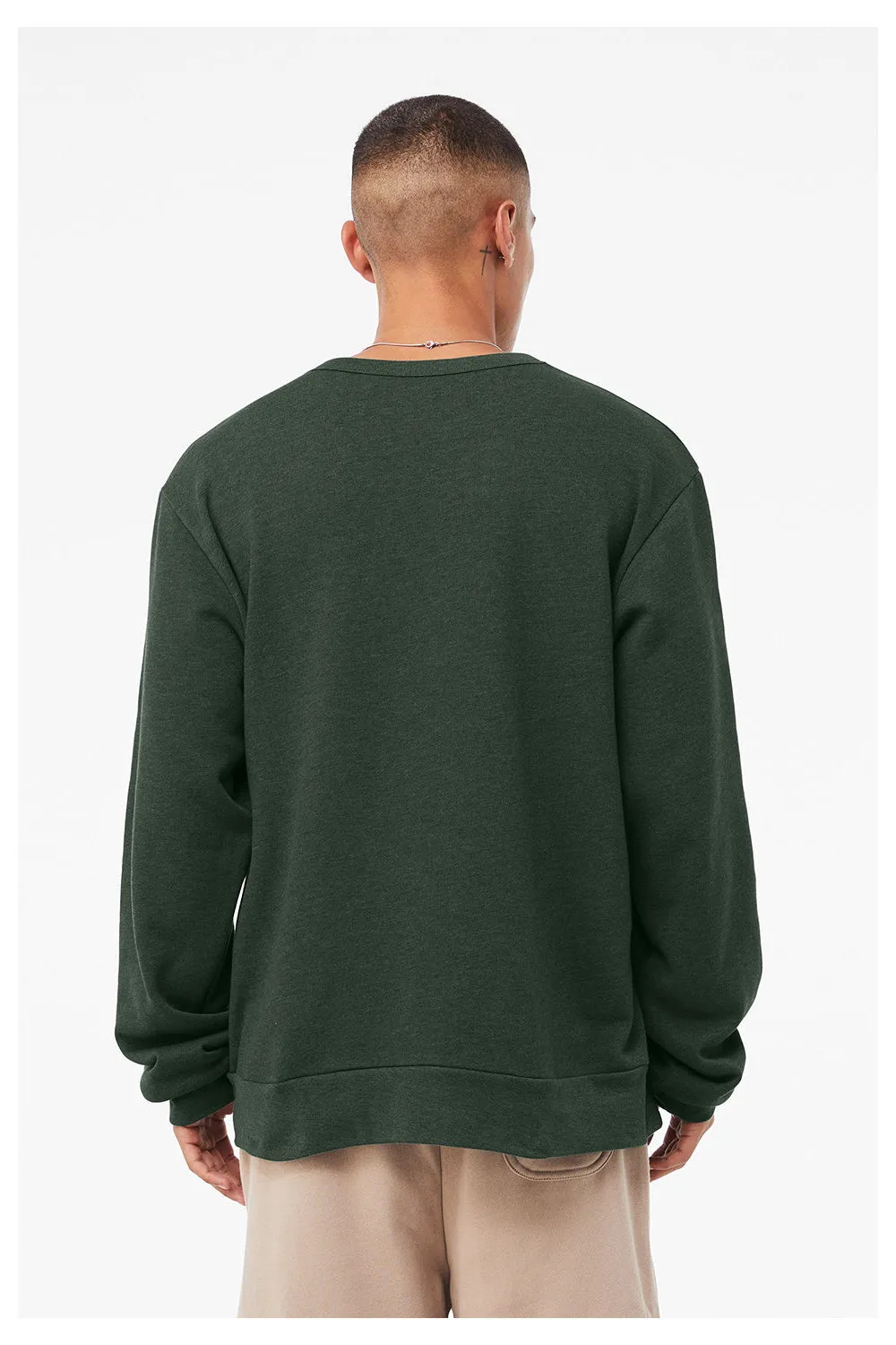 Bella   Canvas Mens Classic Crewneck Sweatshirt - Heather Forest Green