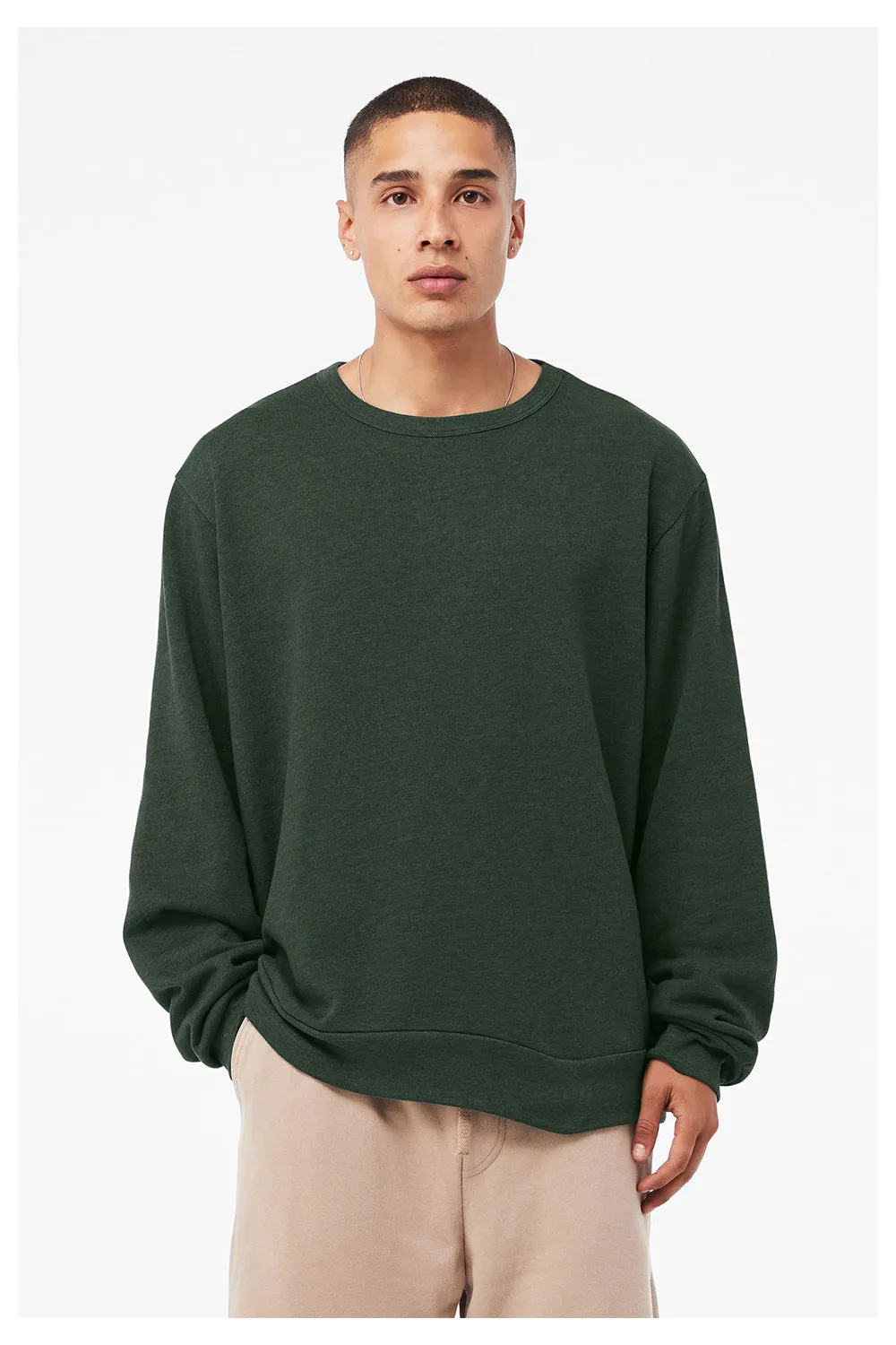 Bella   Canvas Mens Classic Crewneck Sweatshirt - Heather Forest Green