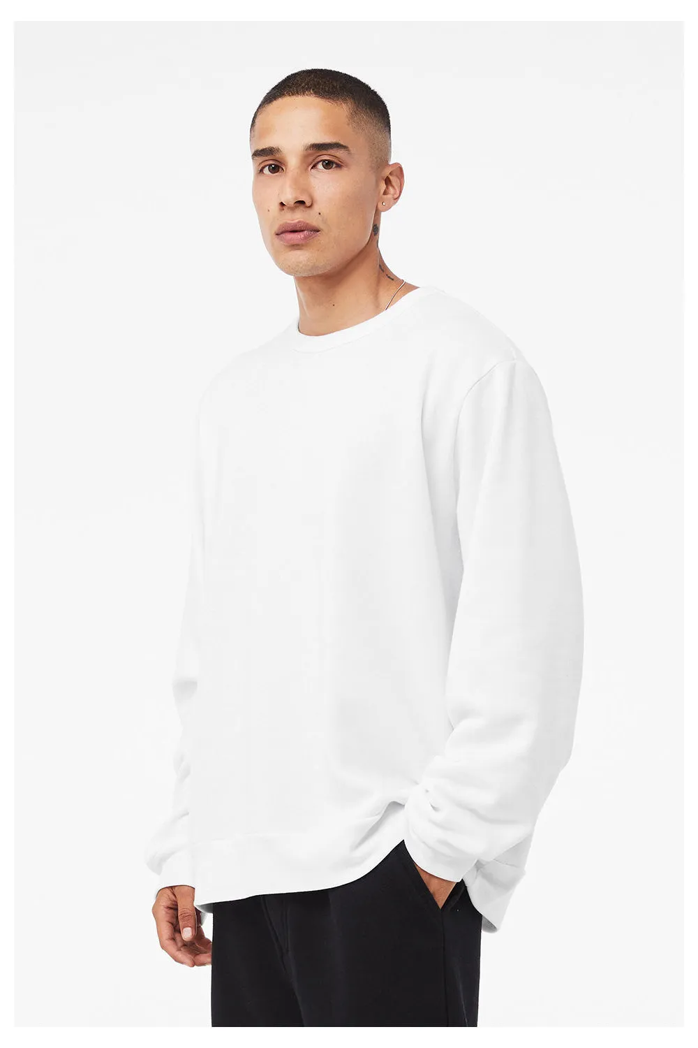 Bella   Canvas Mens Classic Crewneck Sweatshirt - White