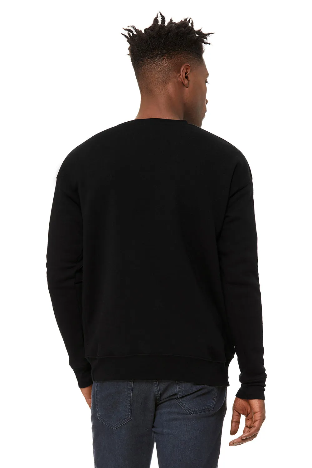 Bella   Canvas Mens Fleece Crewneck Sweatshirt - DTG Black