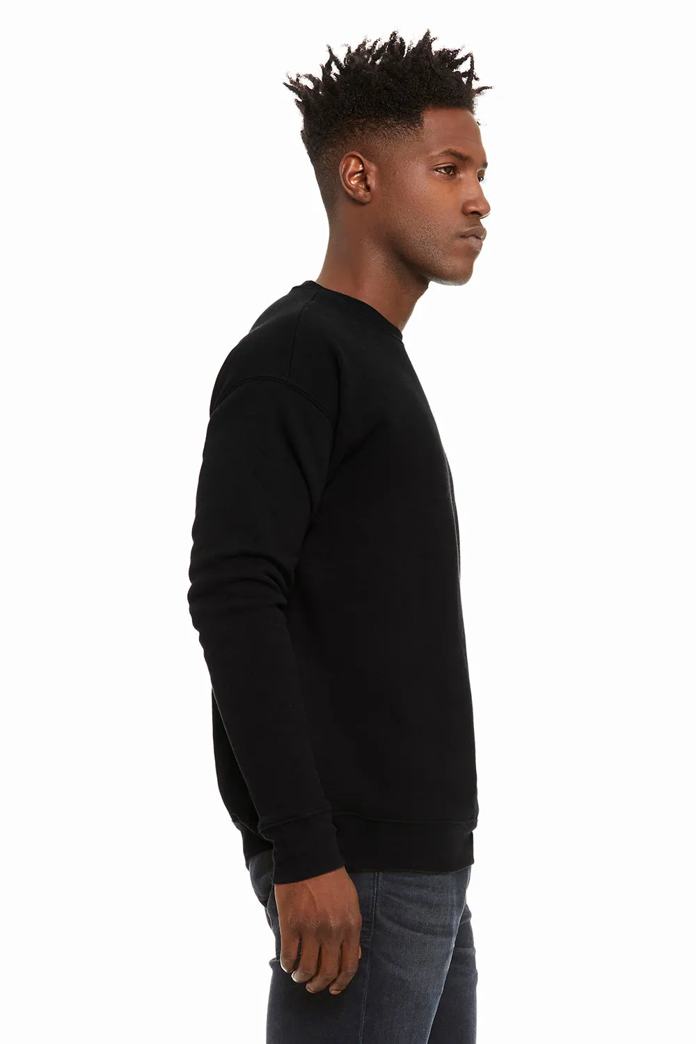 Bella   Canvas Mens Fleece Crewneck Sweatshirt - DTG Black