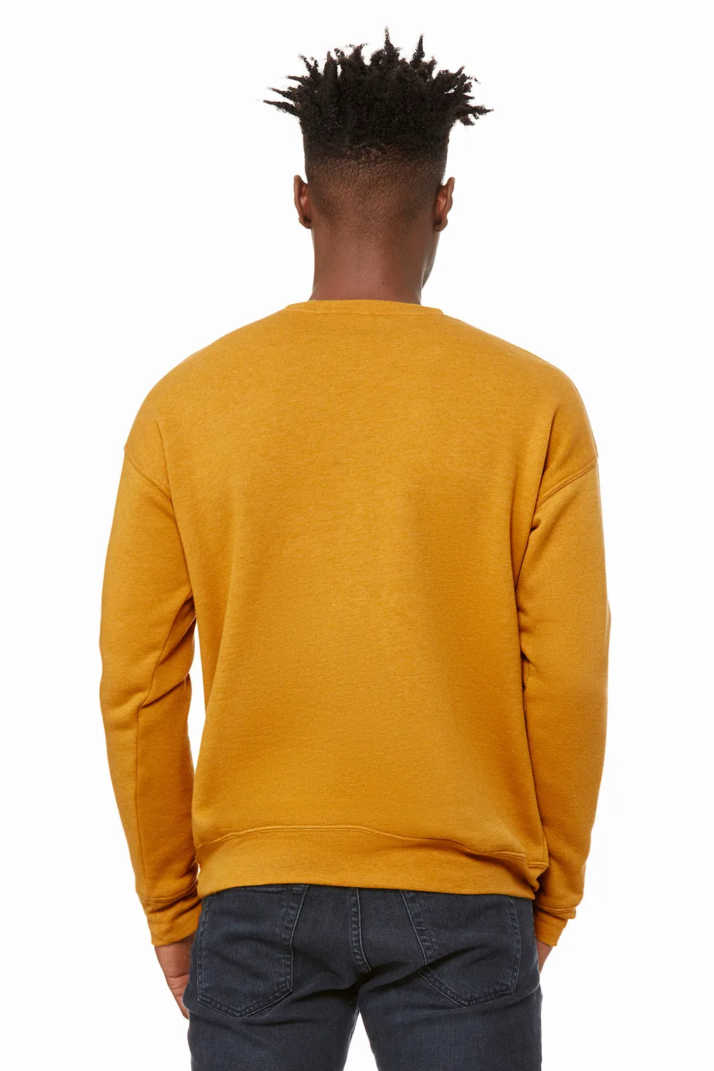 Bella   Canvas Mens Fleece Crewneck Sweatshirt - Heather Mustard Yellow