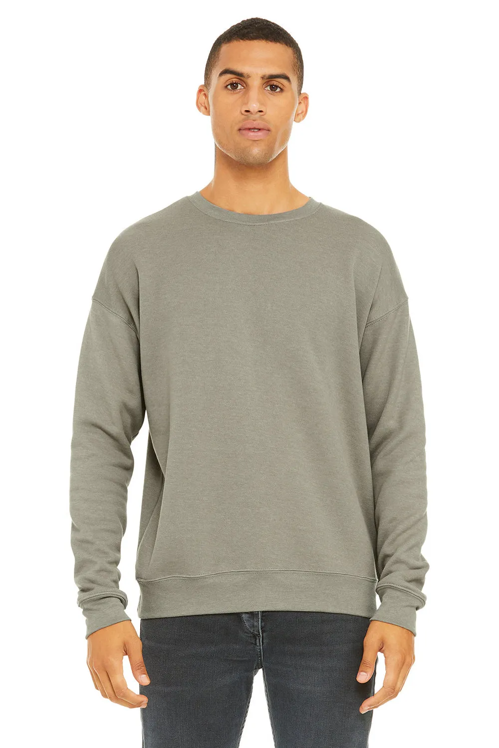 Bella   Canvas Mens Fleece Crewneck Sweatshirt - Heather Stone