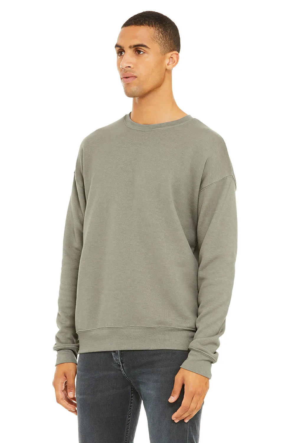 Bella   Canvas Mens Fleece Crewneck Sweatshirt - Heather Stone