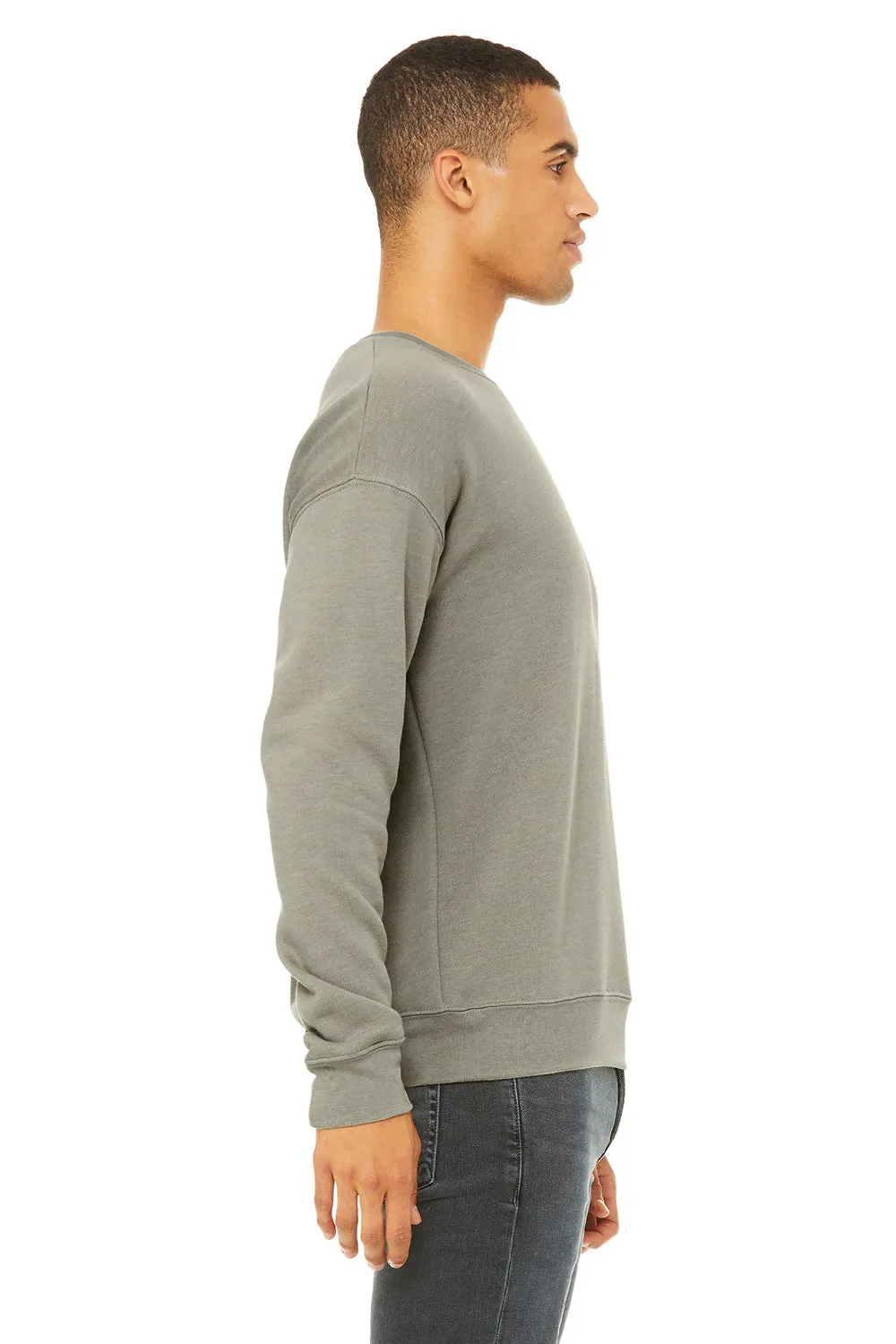 Bella   Canvas Mens Fleece Crewneck Sweatshirt - Heather Stone