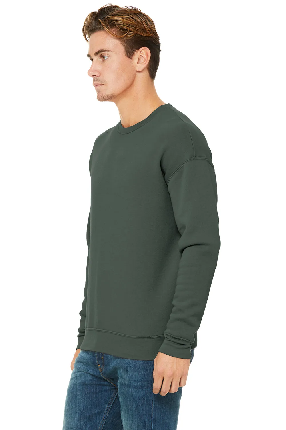 Bella   Canvas Mens Fleece Crewneck Sweatshirt - Military Green
