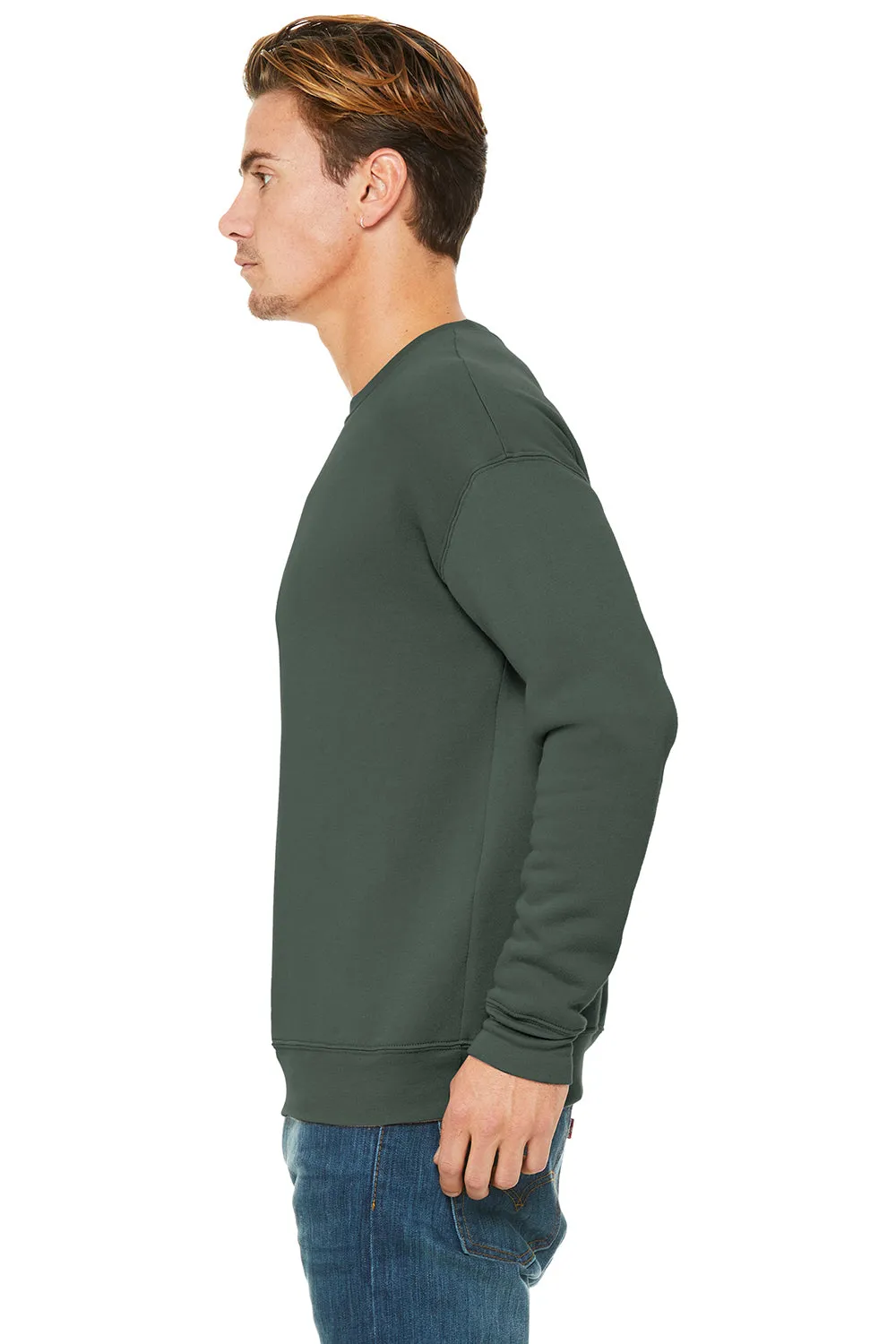 Bella   Canvas Mens Fleece Crewneck Sweatshirt - Military Green