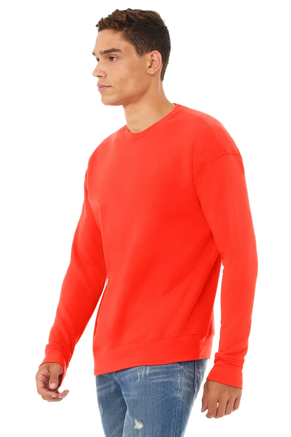 Bella   Canvas Mens Fleece Crewneck Sweatshirt - Poppy Red