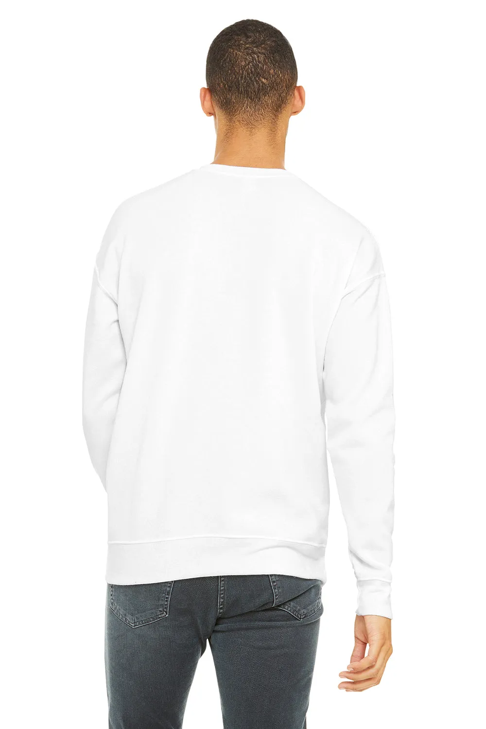Bella   Canvas Mens Fleece Crewneck Sweatshirt - White