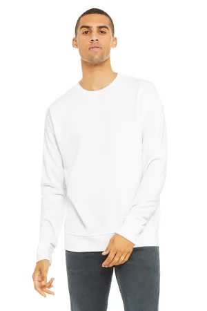 Bella   Canvas Mens Fleece Crewneck Sweatshirt - White
