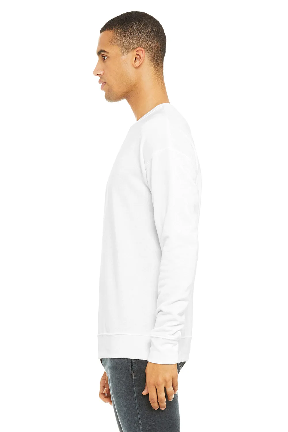 Bella   Canvas Mens Fleece Crewneck Sweatshirt - White