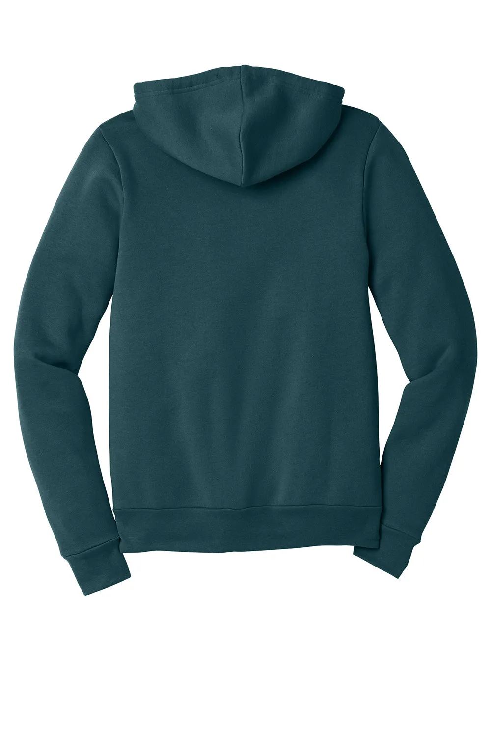 Bella   Canvas Mens Fleece Full Zip Hooded Sweatshirt Hoodie w/ Pockets - Atlantic Blue