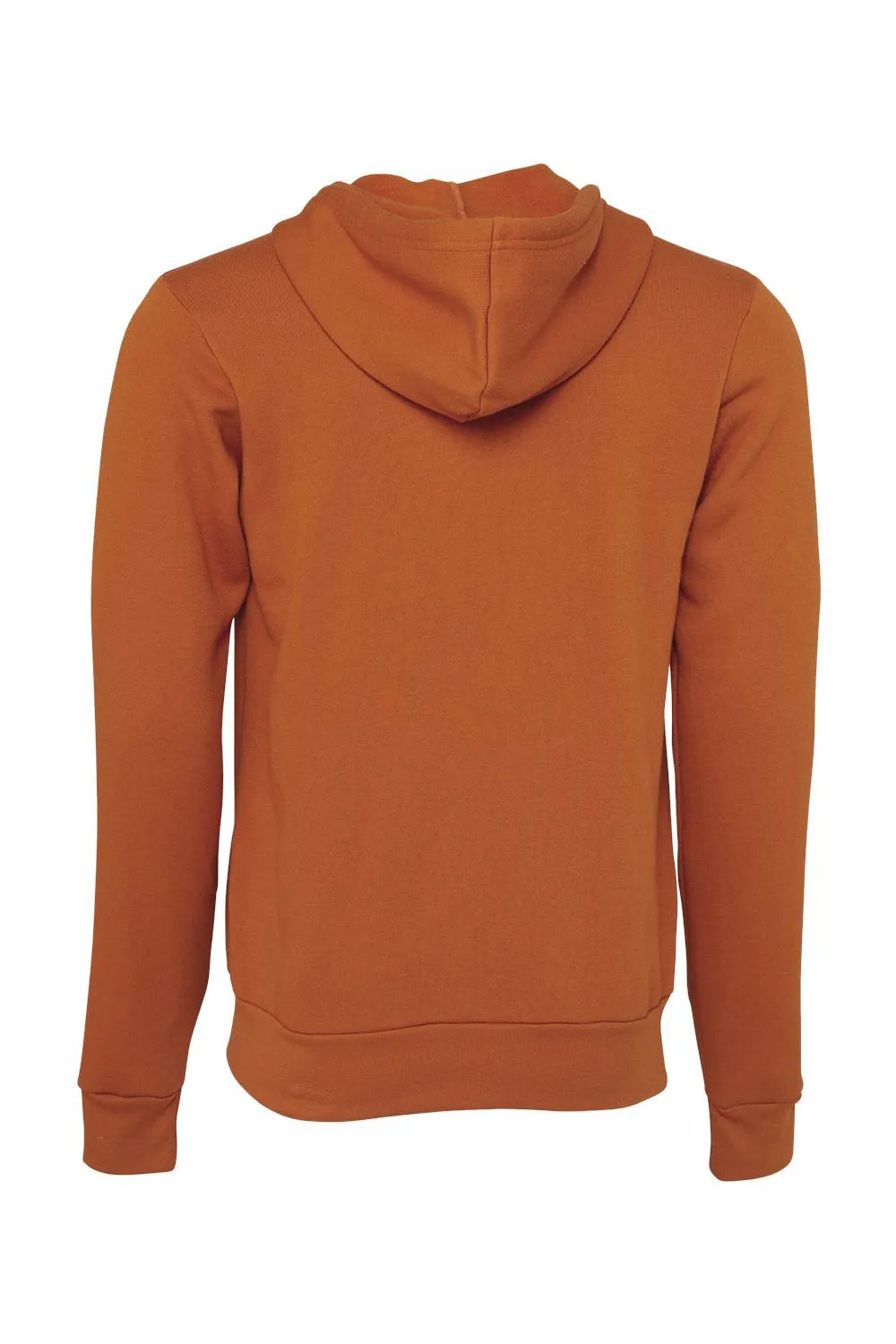 Bella   Canvas Mens Fleece Full Zip Hooded Sweatshirt Hoodie w/ Pockets - Autumn Orange