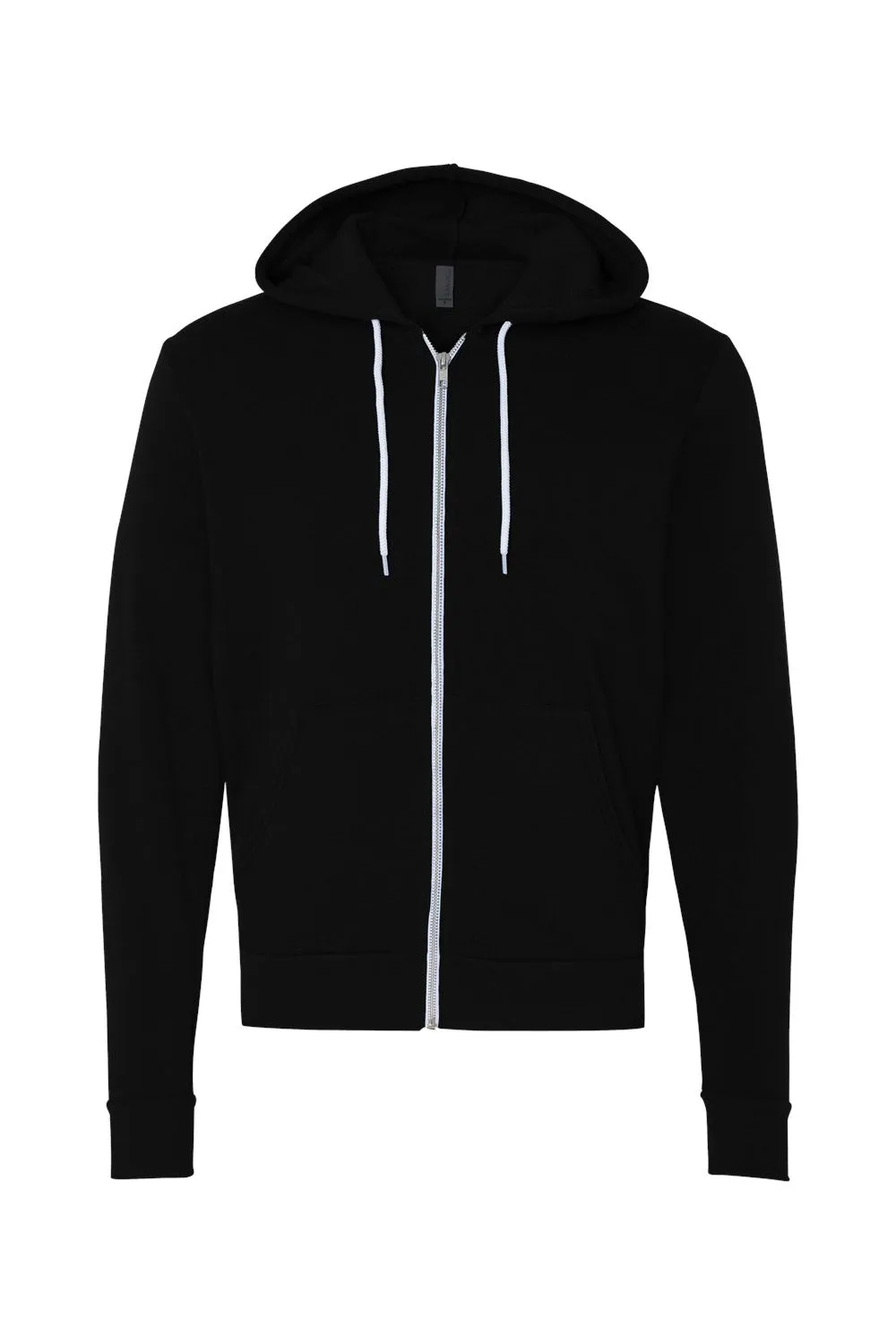 Bella   Canvas Mens Fleece Full Zip Hooded Sweatshirt Hoodie w/ Pockets - Black