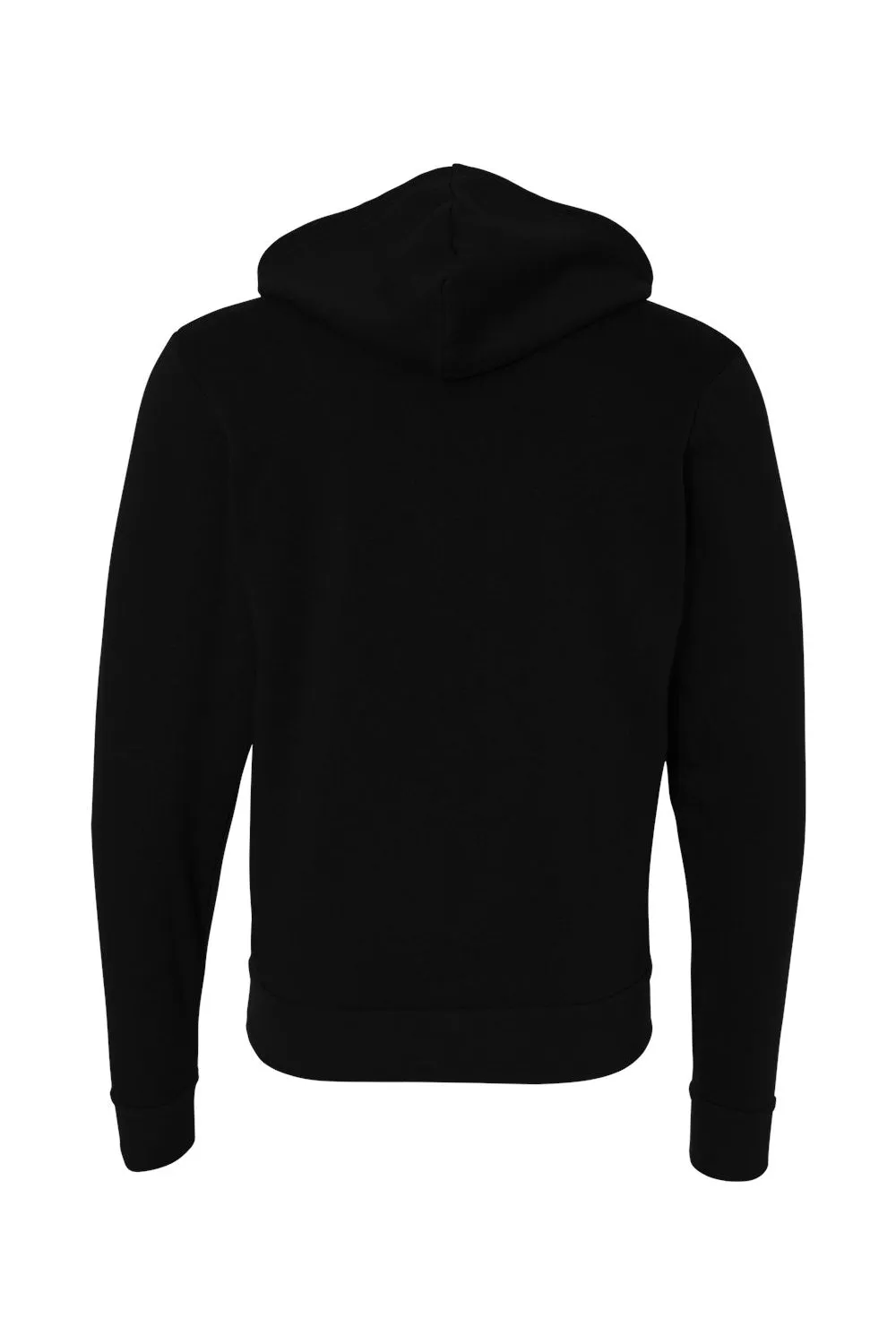 Bella   Canvas Mens Fleece Full Zip Hooded Sweatshirt Hoodie w/ Pockets - Black