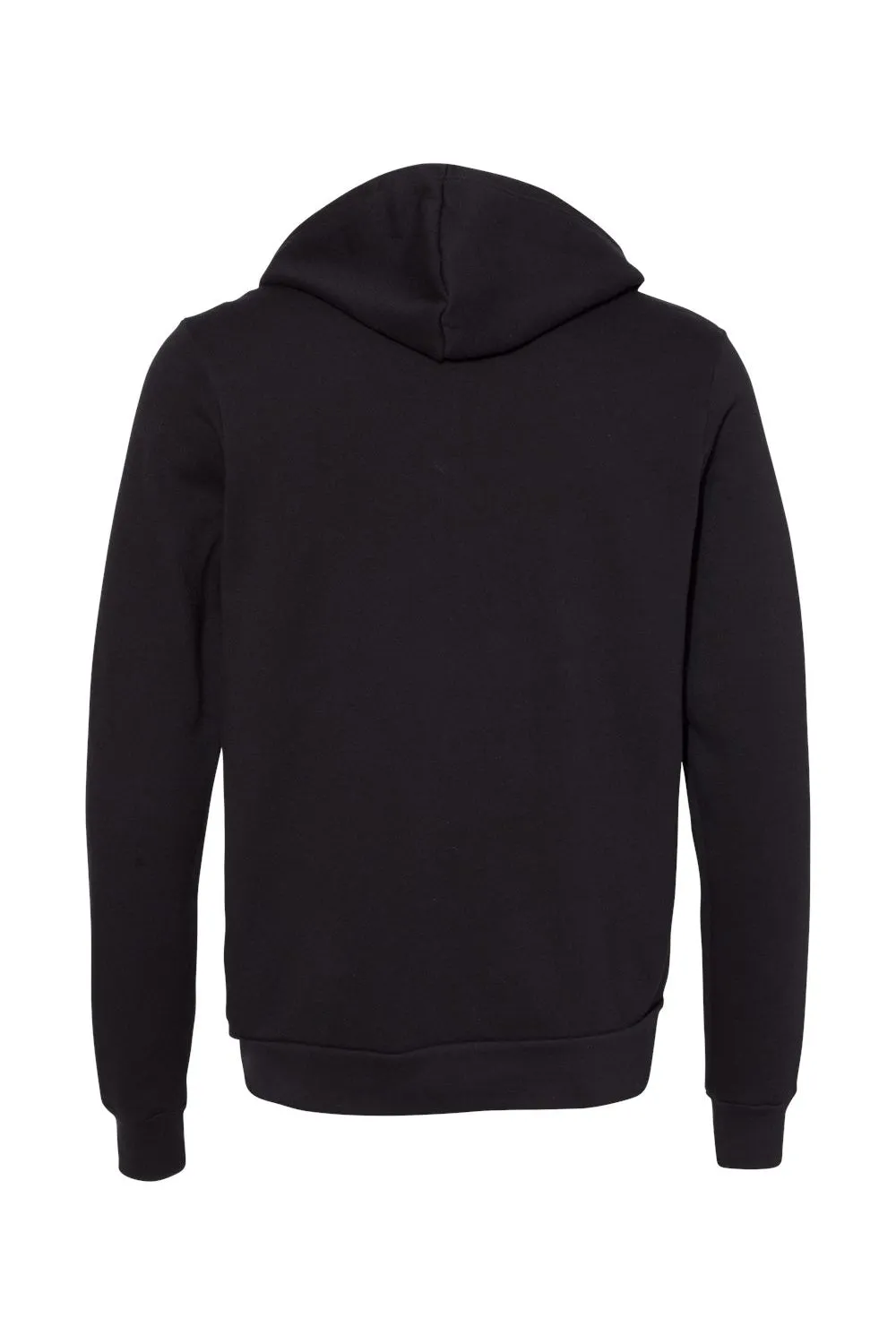 Bella   Canvas Mens Fleece Full Zip Hooded Sweatshirt Hoodie w/ Pockets - DTG Black - Closeout