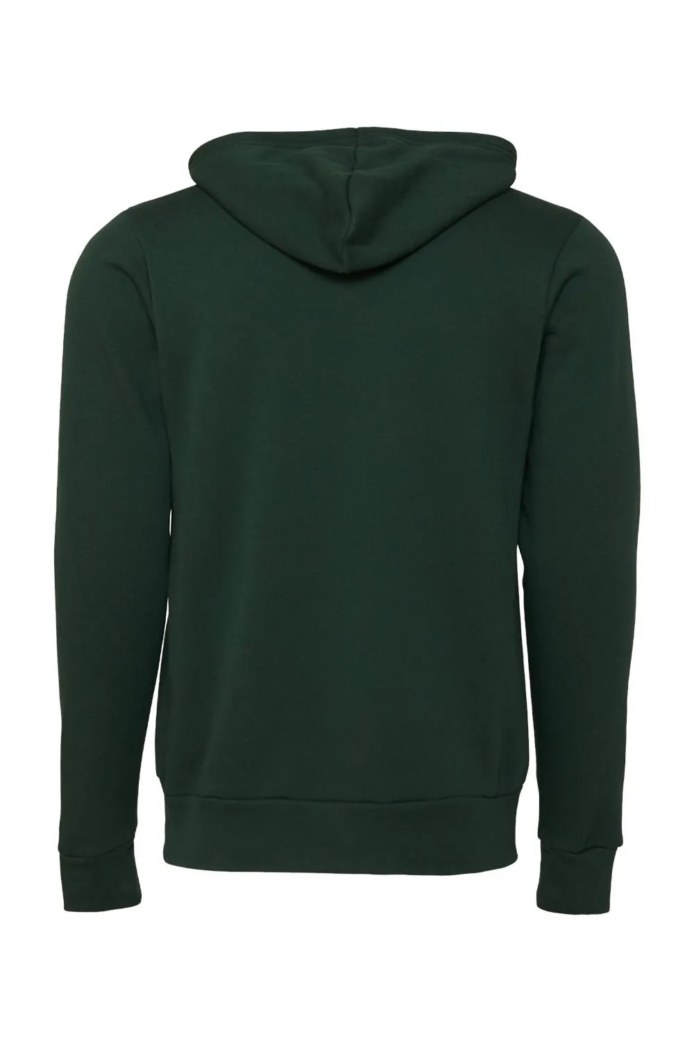 Bella   Canvas Mens Fleece Full Zip Hooded Sweatshirt Hoodie w/ Pockets - Forest Green