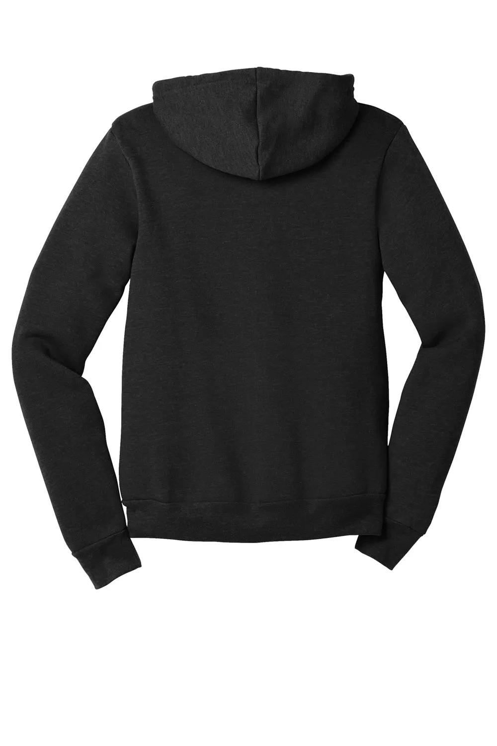 Bella   Canvas Mens Fleece Full Zip Hooded Sweatshirt Hoodie w/ Pockets - Heather Black