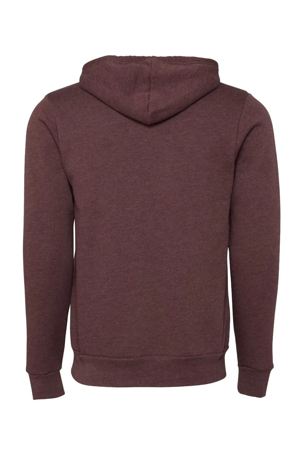 Bella   Canvas Mens Fleece Full Zip Hooded Sweatshirt Hoodie w/ Pockets - Heather Maroon