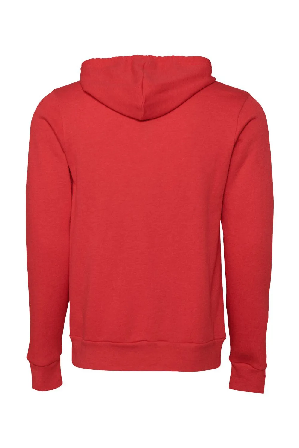 Bella   Canvas Mens Fleece Full Zip Hooded Sweatshirt Hoodie w/ Pockets - Heather Red