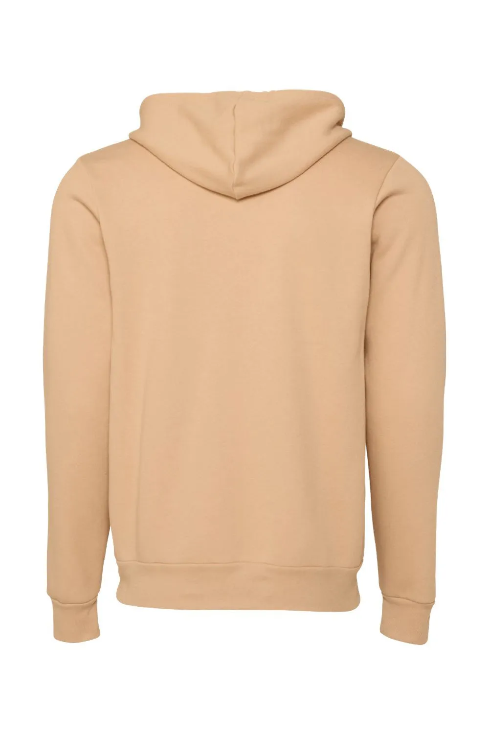 Bella   Canvas Mens Fleece Full Zip Hooded Sweatshirt Hoodie w/ Pockets - Heather Sand Dune