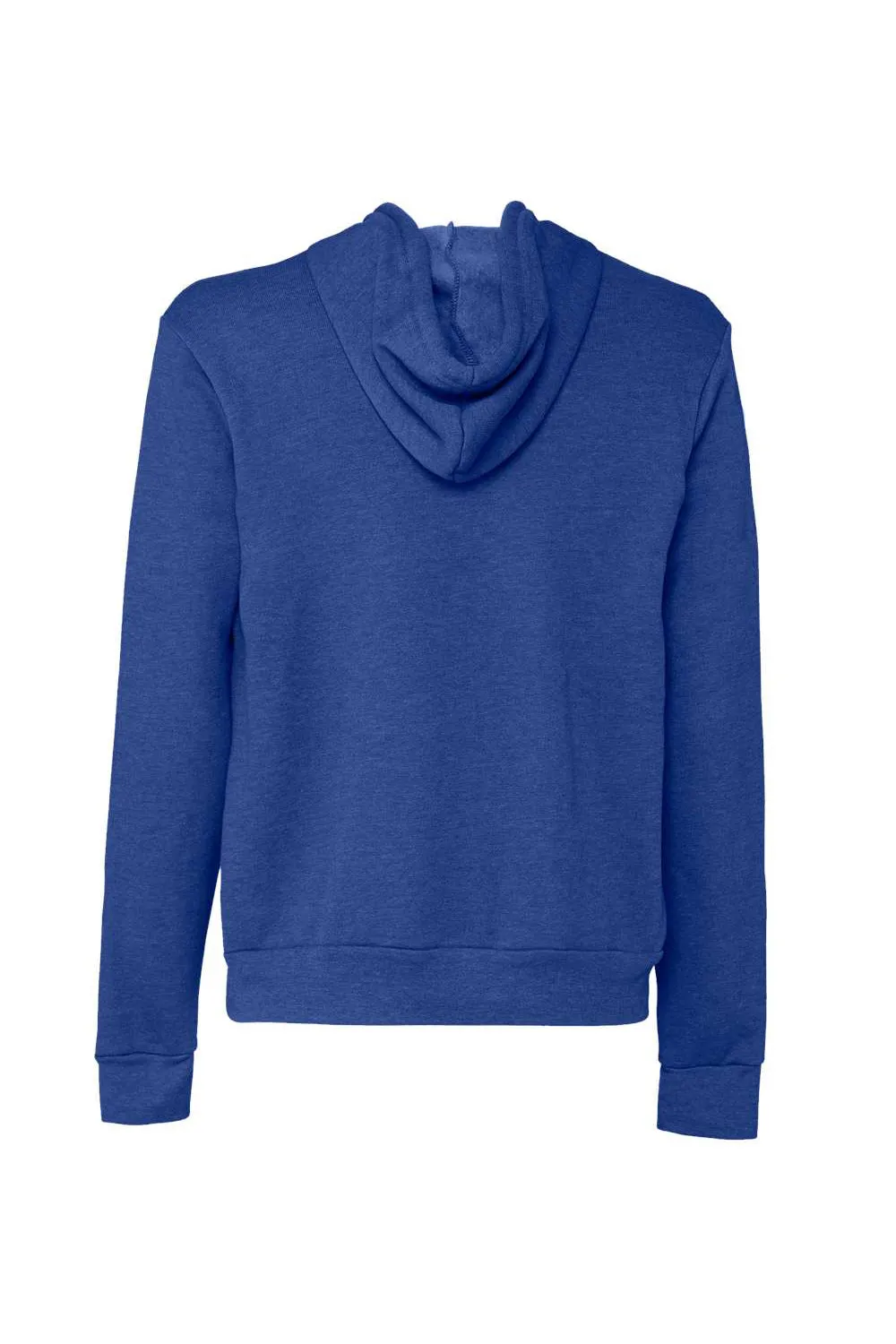 Bella   Canvas Mens Fleece Full Zip Hooded Sweatshirt Hoodie w/ Pockets - Heather True Royal Blue