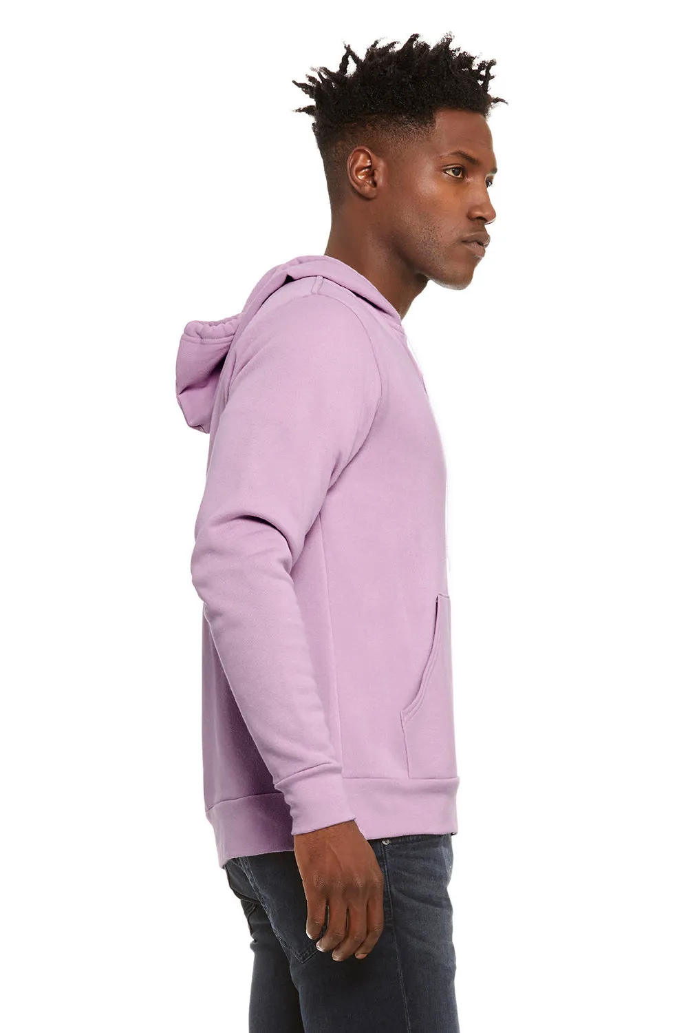 Bella   Canvas Mens Fleece Full Zip Hooded Sweatshirt Hoodie w/ Pockets - Lilac