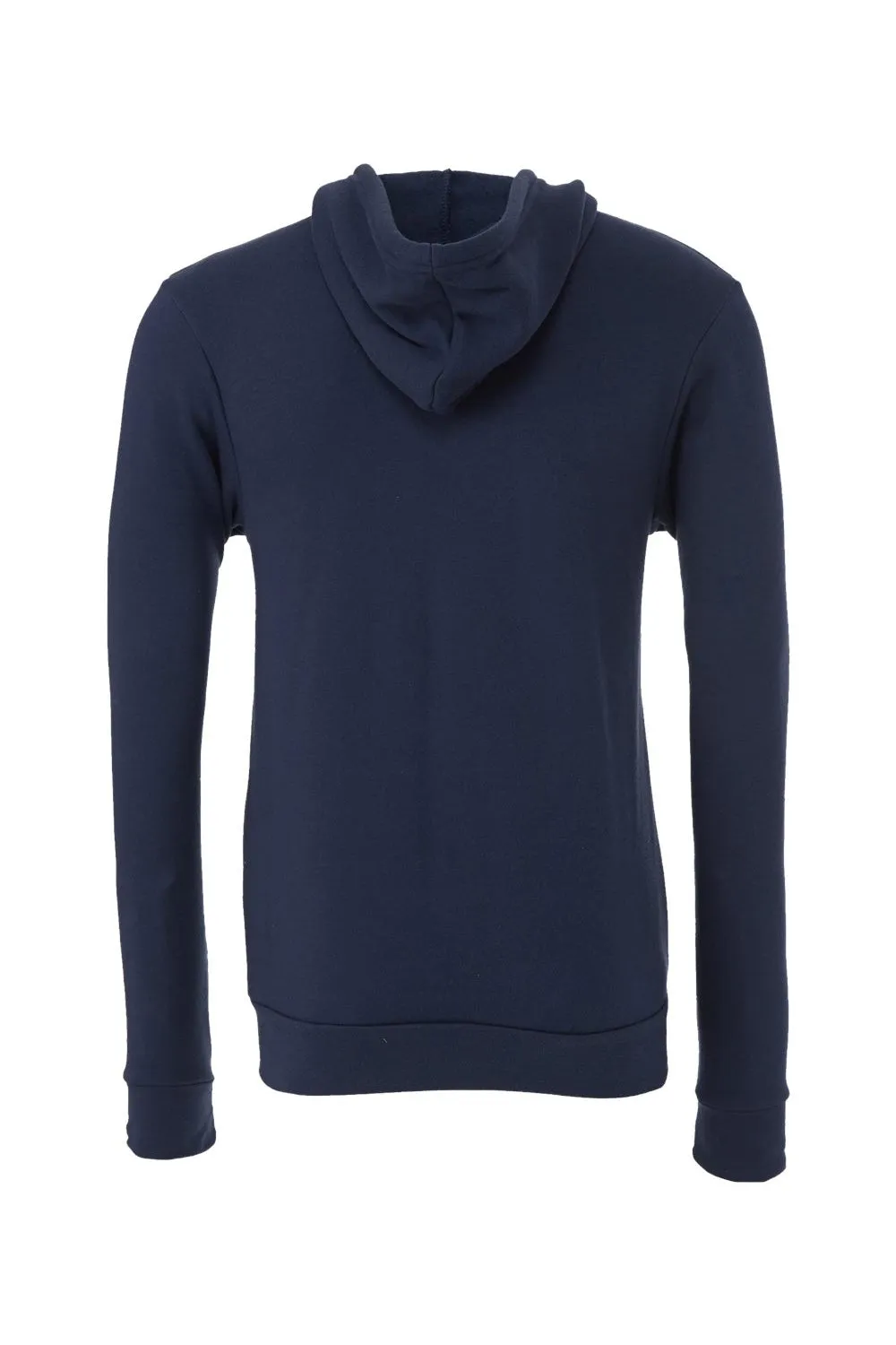 Bella   Canvas Mens Fleece Full Zip Hooded Sweatshirt Hoodie w/ Pockets - Navy Blue