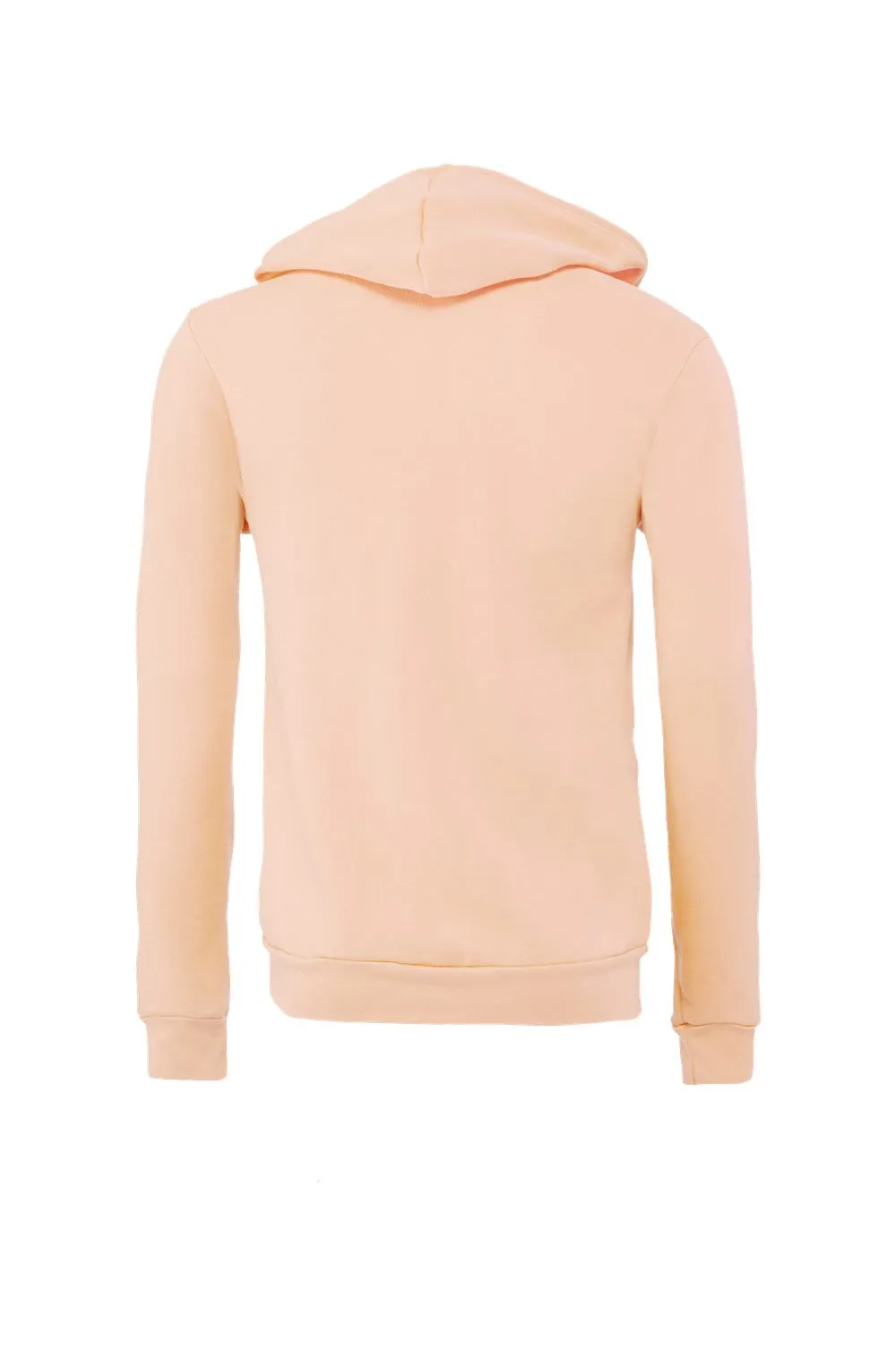 Bella   Canvas Mens Fleece Full Zip Hooded Sweatshirt Hoodie w/ Pockets - Peach