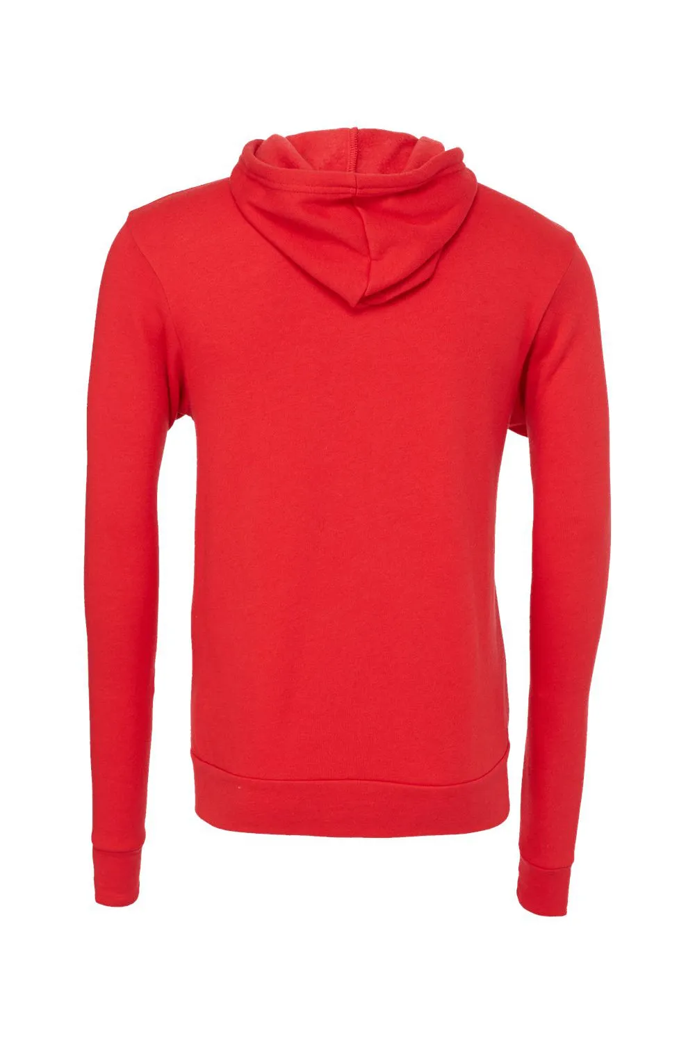 Bella   Canvas Mens Fleece Full Zip Hooded Sweatshirt Hoodie w/ Pockets - Red