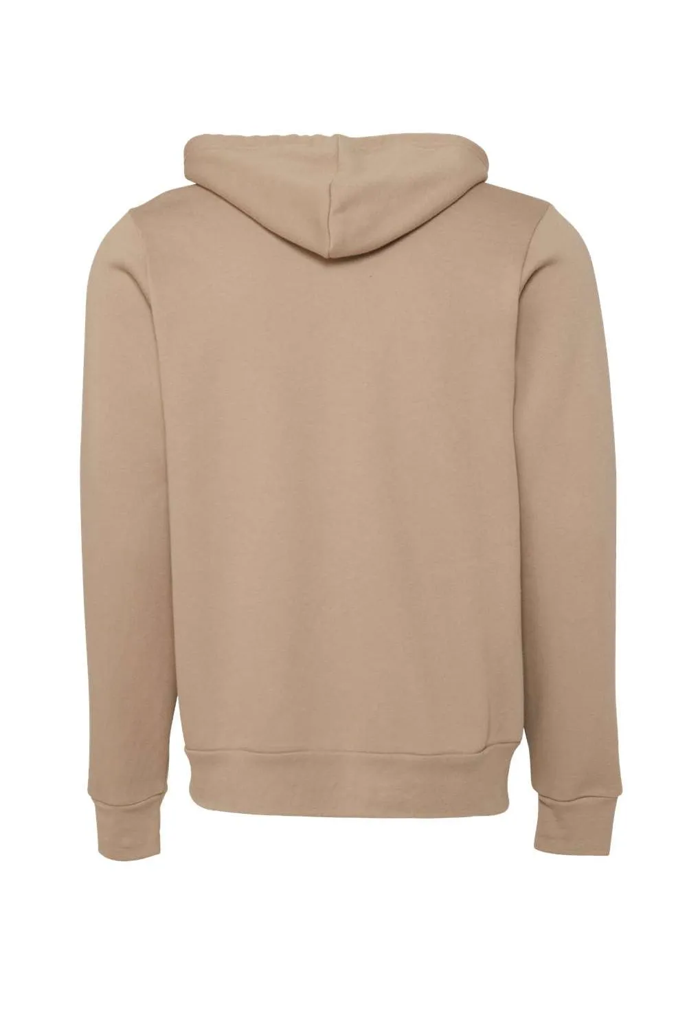 Bella   Canvas Mens Fleece Full Zip Hooded Sweatshirt Hoodie w/ Pockets - Tan