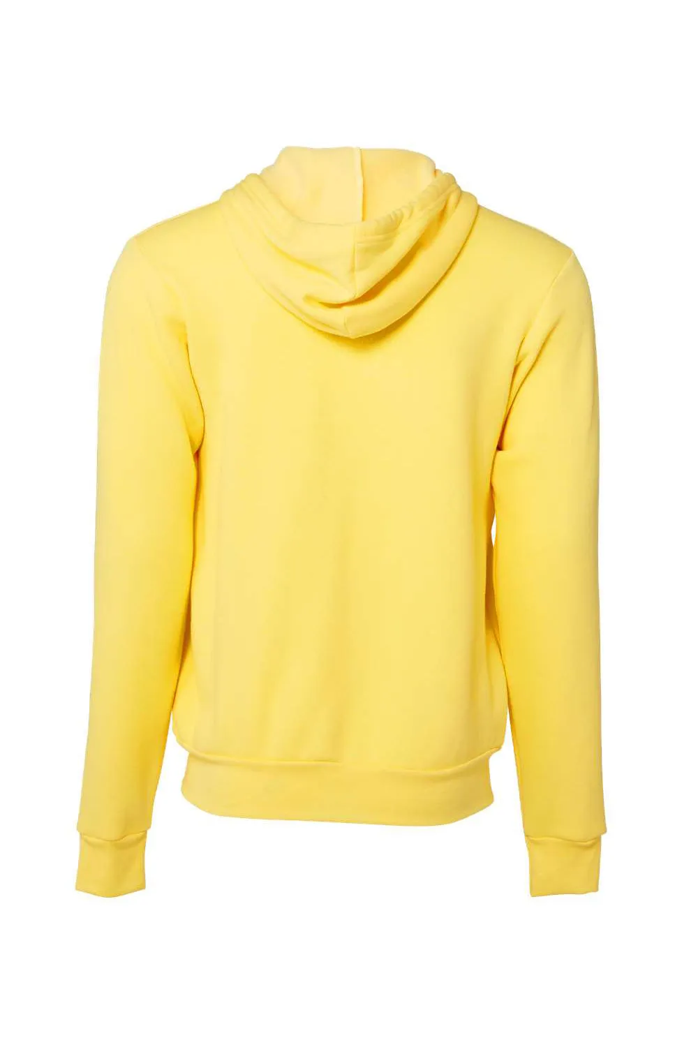 Bella   Canvas Mens Fleece Full Zip Hooded Sweatshirt Hoodie w/ Pockets - Yellow