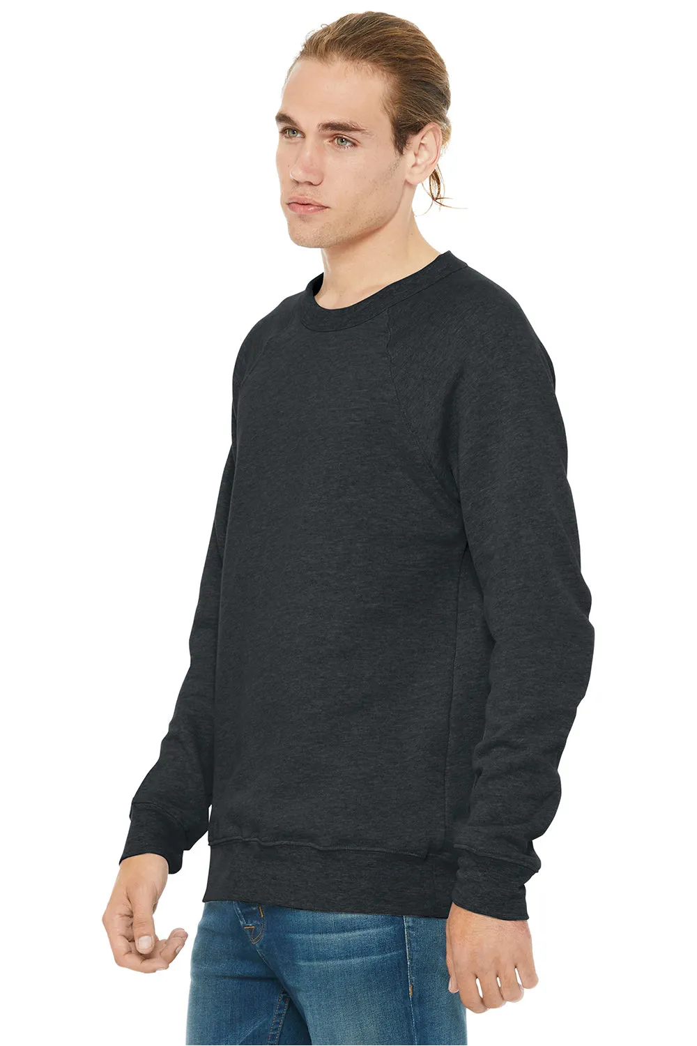 Bella   Canvas Mens Sponge Fleece Crewneck Sweatshirt - Heather Dark Grey