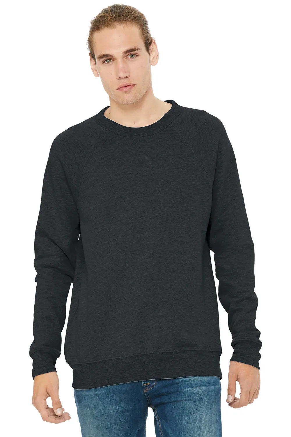 Bella   Canvas Mens Sponge Fleece Crewneck Sweatshirt - Heather Dark Grey