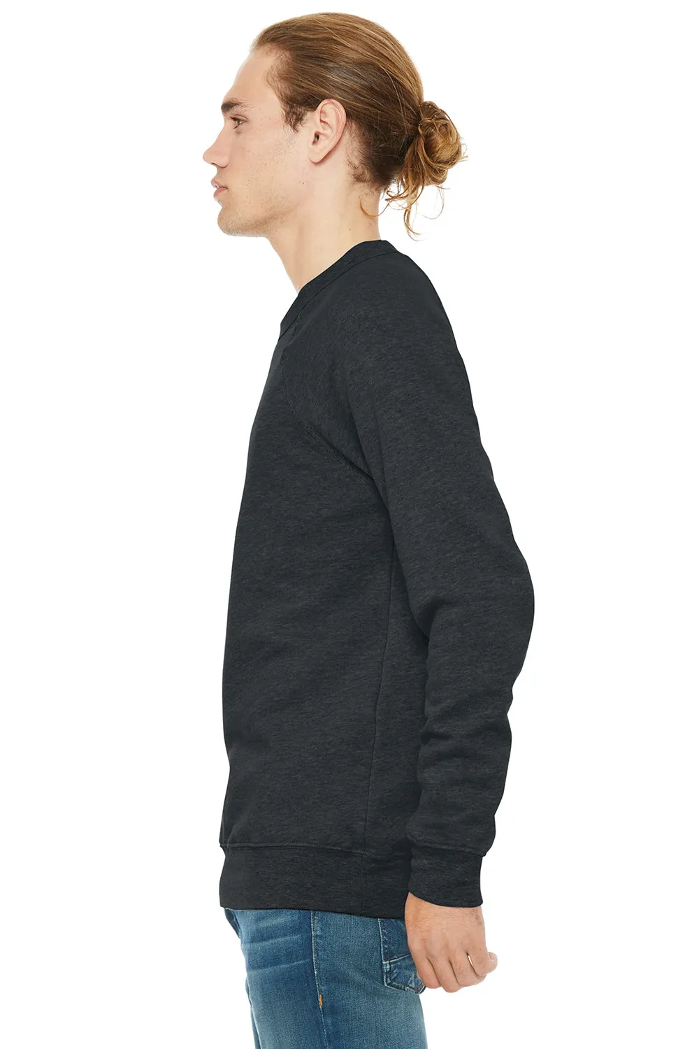 Bella   Canvas Mens Sponge Fleece Crewneck Sweatshirt - Heather Dark Grey