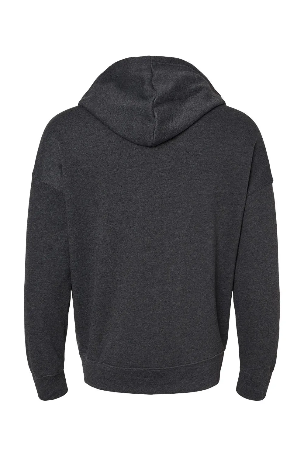 Bella   Canvas Mens Sponge Fleece Full Zip Hooded Sweatshirt Hoodie w/ Pockets - Heather Dark Grey