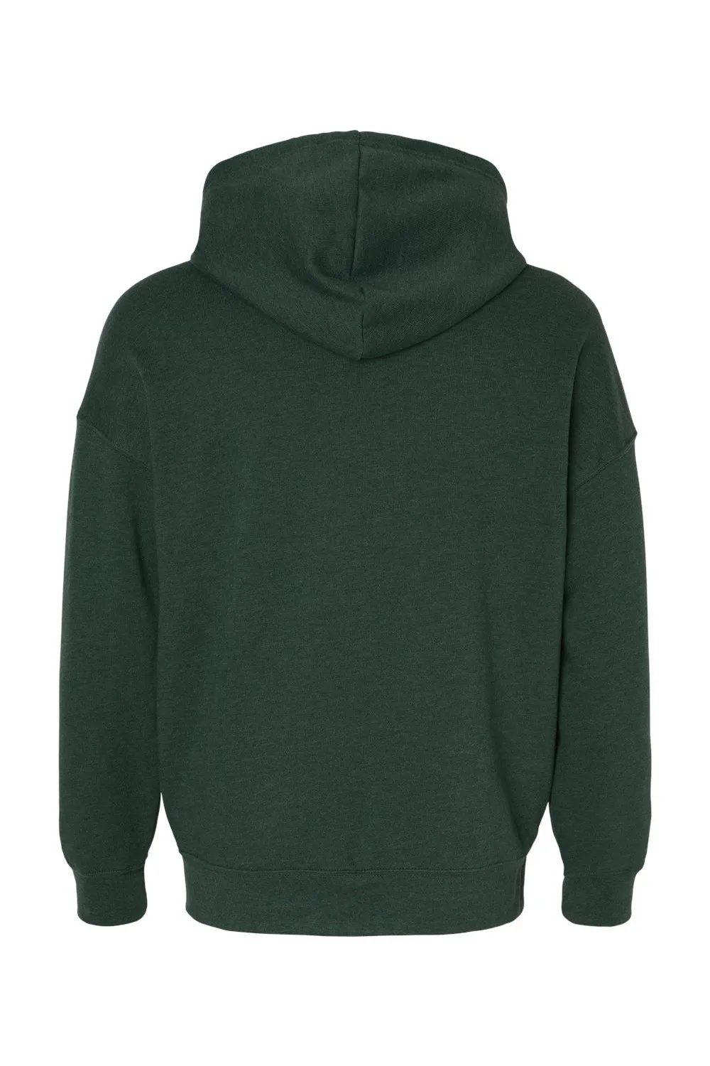 Bella   Canvas Mens Sponge Fleece Full Zip Hooded Sweatshirt Hoodie w/ Pockets - Heather Forest Green