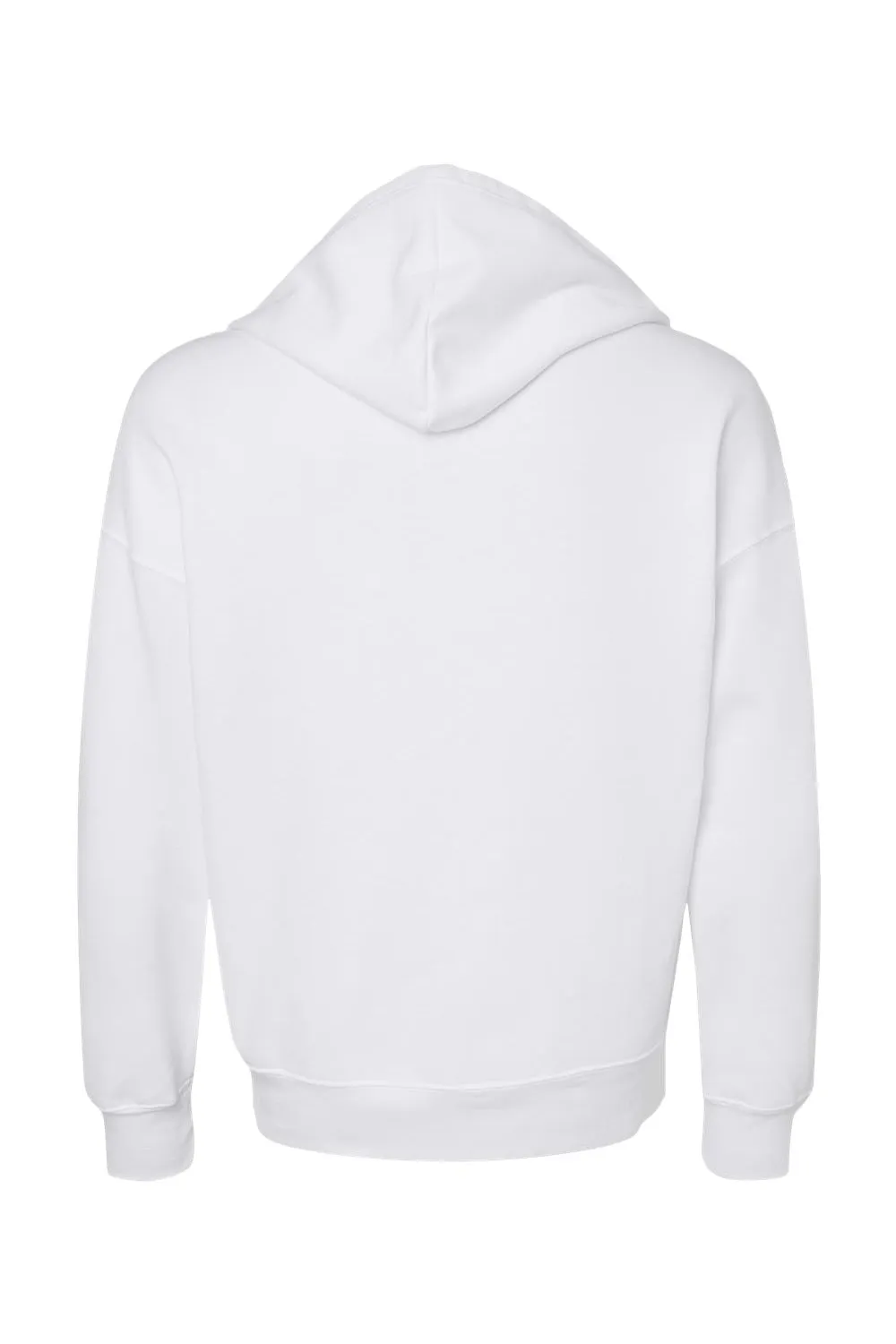 Bella   Canvas Mens Sponge Fleece Full Zip Hooded Sweatshirt Hoodie w/ Pockets - White