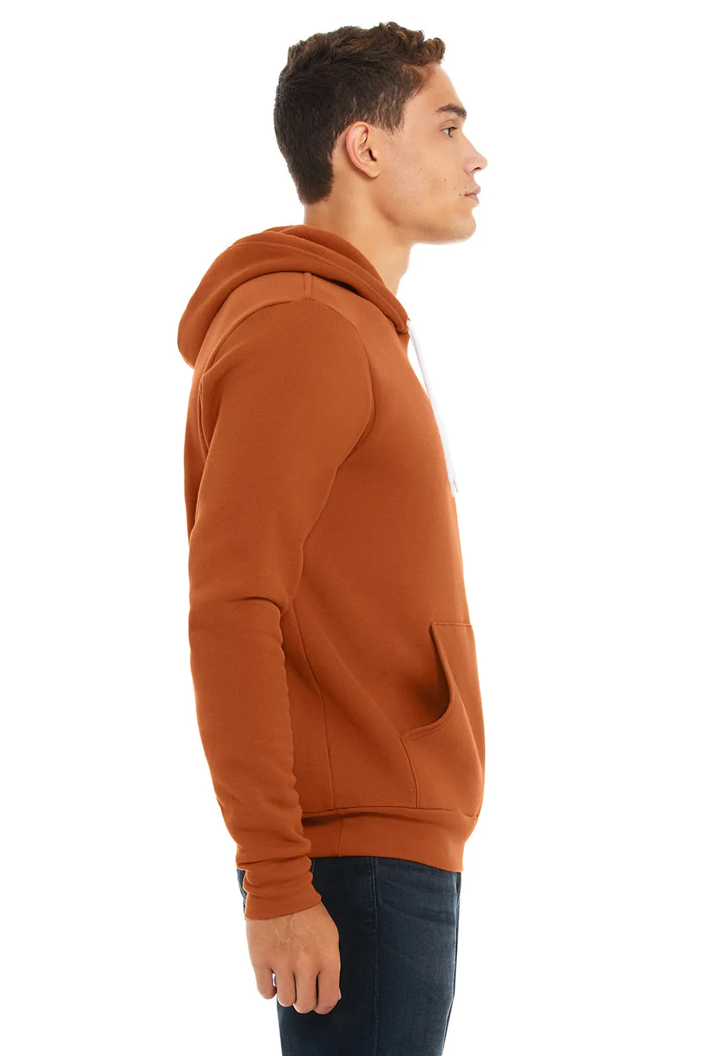 Bella   Canvas Mens Sponge Fleece Hooded Sweatshirt Hoodie w/ Pouch Pocket - Autumn Orange