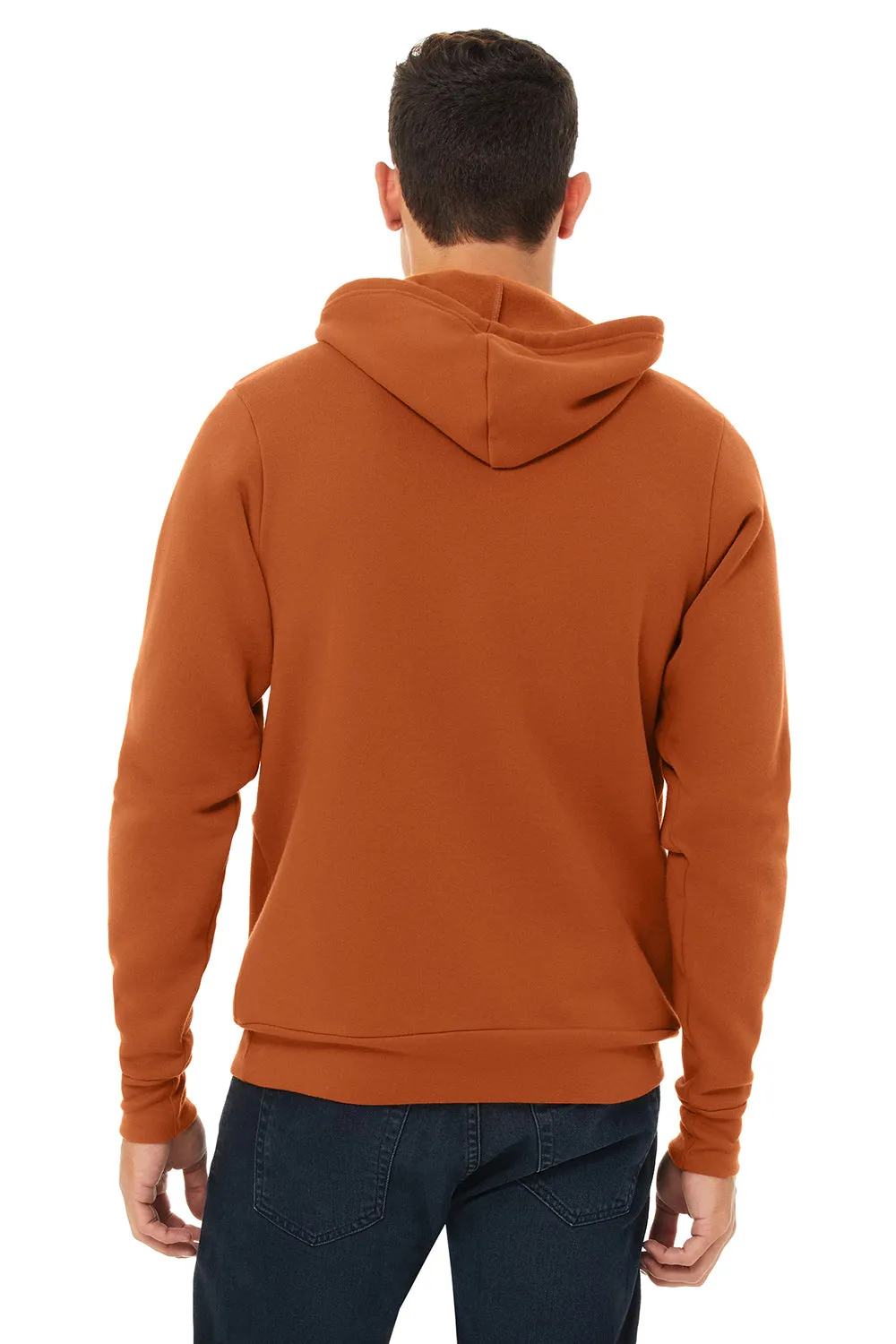 Bella   Canvas Mens Sponge Fleece Hooded Sweatshirt Hoodie w/ Pouch Pocket - Autumn Orange